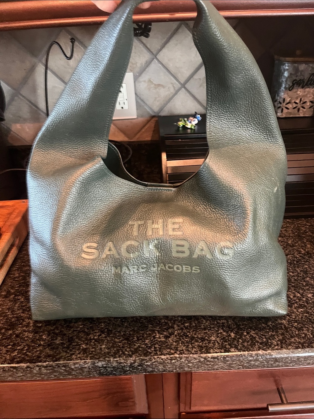 Marc Jacobs The Sac Bag in green pebbled leather